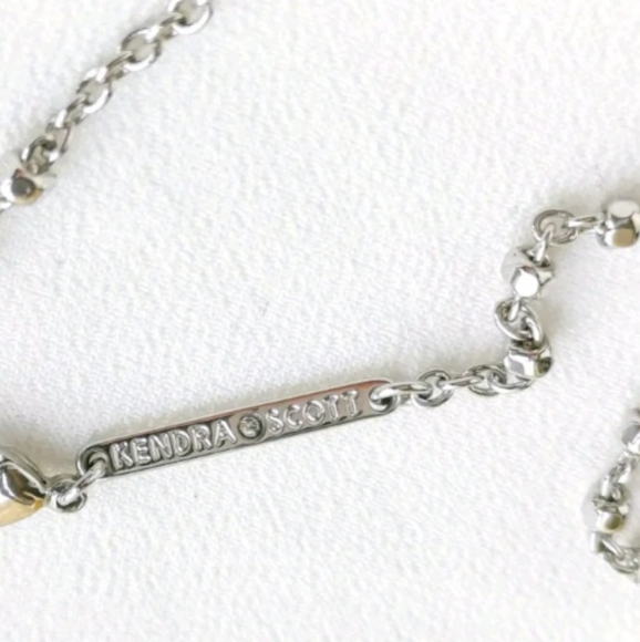 Kendra Scott Silver Pavé Medallion 36" Station Necklace and Charm New with Bag - Picture 7 of 7